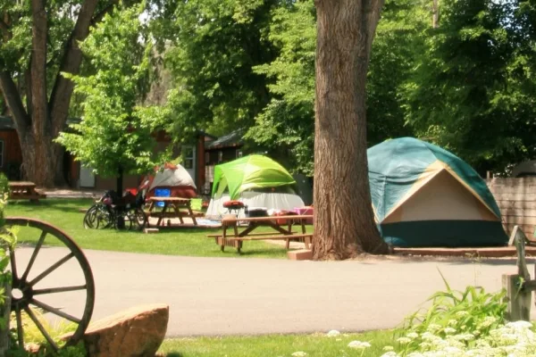 Tent sites at Lake Park Campground being used during summer camping season