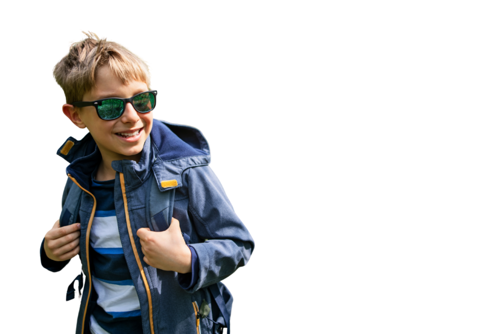 Young kid ready to explore nature