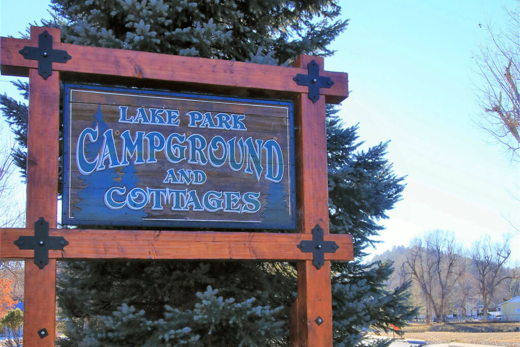 Entrance Sign at Lake Park Campground in Rapid City, SD